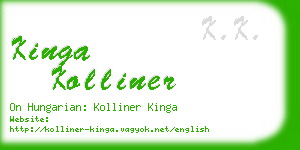 kinga kolliner business card